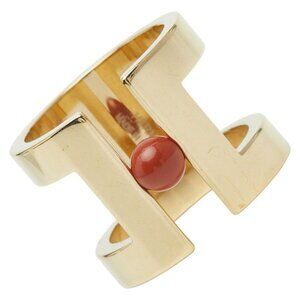 Hermes H Pe Lou Gold Brown Plated